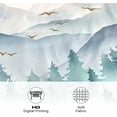 thumbnail image 5 of Watercolor Misty Forest Shower Curtain Set, Green Nature Woodland Theme Pine Tree Shower Curtains for Bathroom, Rustic Mountain Bathroom Decor Polyester Fabric-72" x 72", 5 of 6