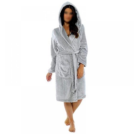 

Women Extra Long Slim Thermal Jacquard Flannel Bathrobe Winter Plus Size Warm Bath Robe Dressing Gown Robes