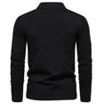 thumbnail image 4 of Men Casual Solid Color V Neck Lapel Long Sleeve Base Shirt for Everyday Comfort and Versatile Layering, 4 of 5