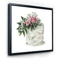 thumbnail image 3 of Designart 'White Flowers and Pink Roses On Cake' Traditional Framed Canvas Wall Art Print, 3 of 5