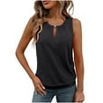 thumbnail image 4 of Ahdbta Eyelet Tank Top for Women Summer Casual Keyhole V Neck Tee Shirts Sleeveless Fashion Loose Blouse Tops, 4 of 9