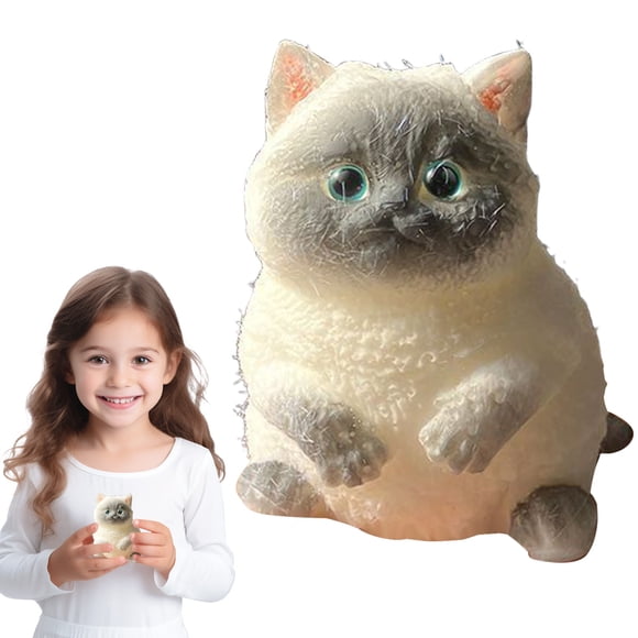 Petit Chat Squishy, Mignon Chat Doux Drôle Soulagement du Stress Squishies pour Cadeaux de Fête, Pincer Famille Squishy, Fidget Adapté pour Cadeaux Adultes