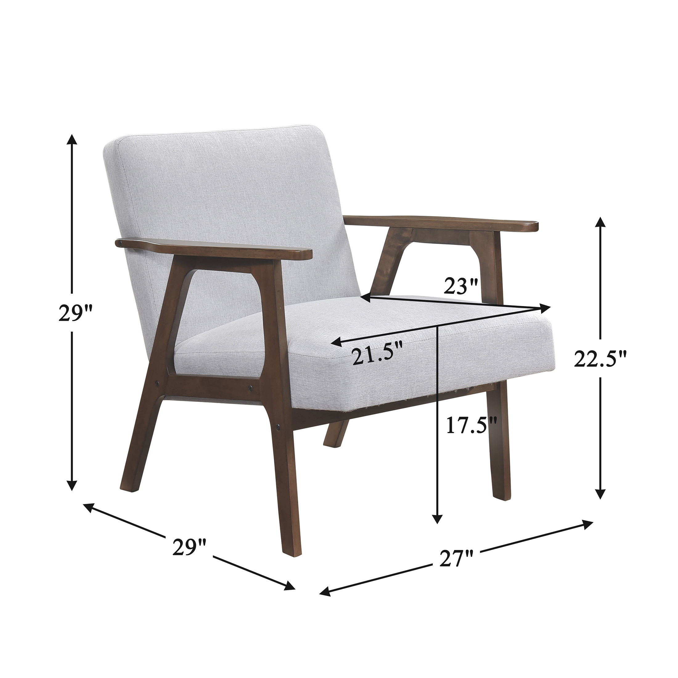OakvillePark Harrowveil Textured Fabric Accent Chair, Gray/Brown Wood