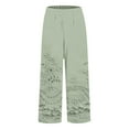 thumbnail image 4 of iHPH7 Summer Pants for Women, Petite Pants for Women, Linen Pants Women, Gauze Pants, Travel Pants Women, Green L, 4 of 5
