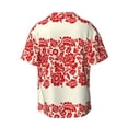 thumbnail image 7 of Kdxio Men's Hawaiian Shirt for Men Short Sleeve Shirt Flowers Red Beige Summer Casual Holiday Beach Button Down T-Shirts, 7 of 7