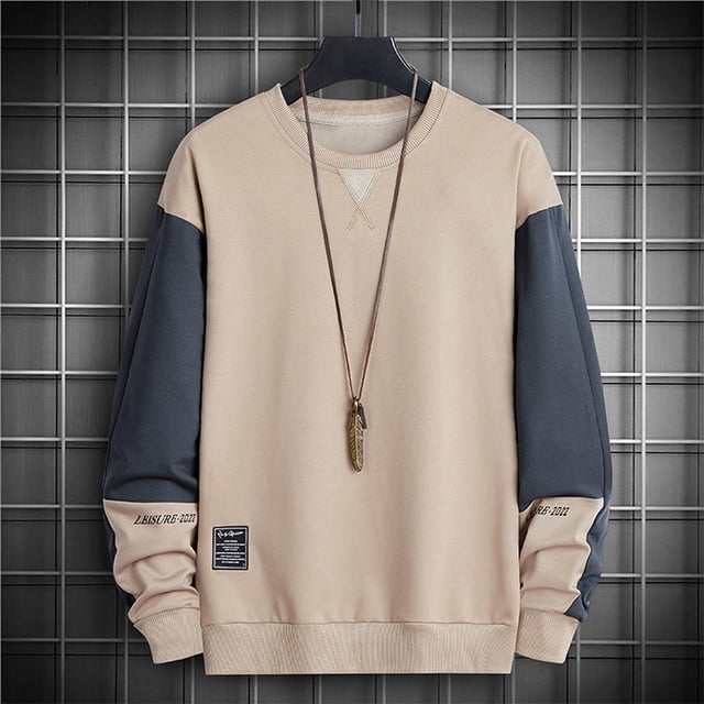 Blusas y camisas de manga larga y cuello redondo para hombre, moda informal, cómodas, lisas, holgadas, de manga larga y cuello redondo, sudaderas, blusa tipo pulóver para hombre, blusa de poliéster.