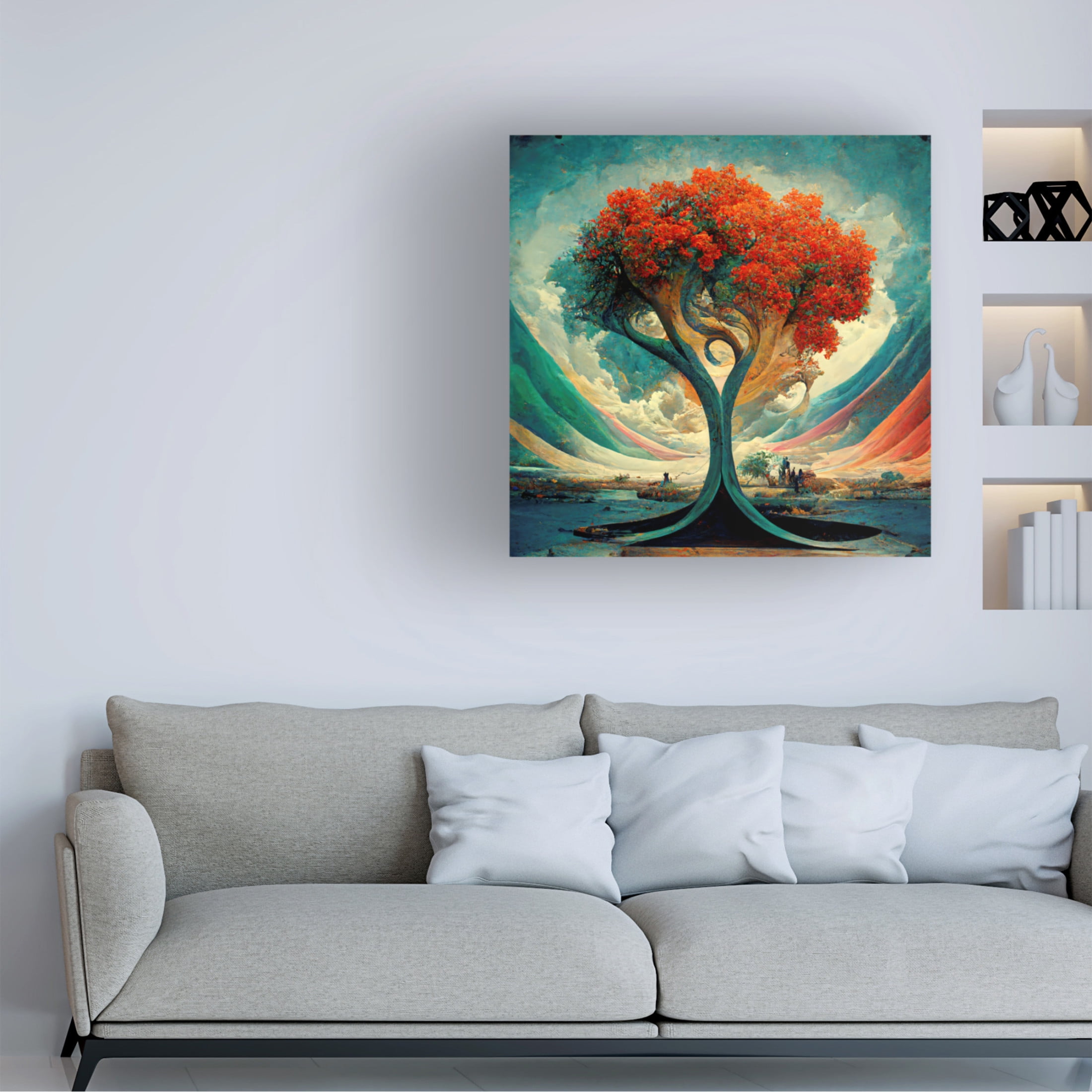 Canvas Wall Art - Ray Heere 'Tree Of Life 18' Wall Art for Living Room, Bedroom, or Office Décor by Trademark Fine Art - 24 x 24 Inches