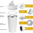 thumbnail image 2 of Stainless Steel Vacuum Insulated Travel Mug - 510ml, White | Double Walled Coffee Cup With Leakproof Lid - Reusable For Hot Cold Coffee | Thermal Mug With Non Slip Protective Cover, 2 of 5