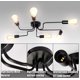 thumbnail image 5 of Lámpara de techo industrial retro única, lámpara de techo Sputnik con 6 brazos ajustables para instalación de bricolaje, fácil montaje en acabado negro mate para una amplia gama de espacios, 5 of 7