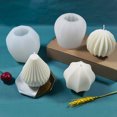 thumbnail image 3 of Techinal 3D Handmade Candle Fragrance Cake Epoxy Silicone Mold, Geometric Ball Candle Making Mold, 3 of 19