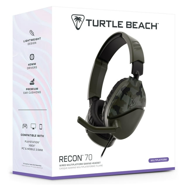Casque de gaming Turtle Beach® Recon 70 Camo - vert PS4™ Pro, PS4™ & PS5™ | Xbox One & Xbox Series X|S | Mobile
