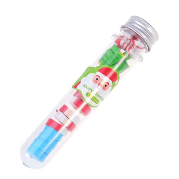 CIMAXIC christmas 1 Barrel Cartoon Students Erasers Colorful Small Pencil Eraser Office School Stationery Christmas Gift,1.06"X1.06"X5.51"