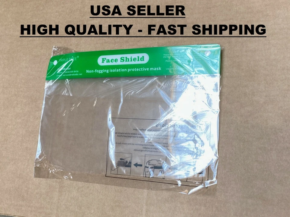 CIRCLE- 10 Pcs Reusable Safety Face Shield Full Protection Clear Anti-Fog Visor Guard