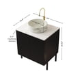 thumbnail image 5 of 24" Durable Compact Freestanding Cabinet, Bathroom Storage Unit with Soft Close Door, Modern Small Bathroom Vanity with Ceramic Sink for Bathroom, Black White, 5 of 7