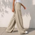 thumbnail image 3 of Ozmmyan 2026 Wide Leg Pants for Womens High Waist Pleated Button Zip Front Business Palazzo Pants with Pockets ﻿, 3 of 5