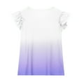 thumbnail image 4 of TEAJOPSUU Girls Flying Sleeve Shirt Gradient Color Crew Neck Tunic Top Soft Summer Blouse Casual Tees for 3-15 Years E-Purple, 4 of 4