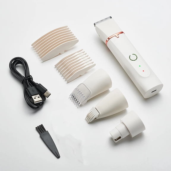 Dog Grooming Kit & Clipper - Low Noise, Cordless & Rechargeable Electric Pet Groomer, 4-in-1 Safe Trimmer for Dogs/Cats - Gentle on Paws, Face, Ears & Sensitive Areas