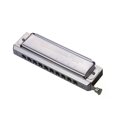 thumbnail image 1 of Swan Chromatic Harmonica 10 Holes 40 Tones Key of C Silver with Exquisite Box, 1 of 5