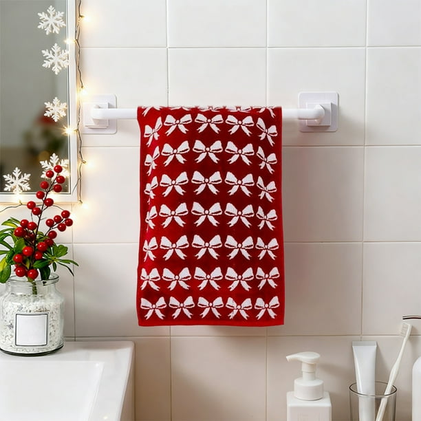Decoraciones para San Valentín, adornos para San Valentín, regalos para San Valentín, fundas de almohada de doble cara de algodón puro rojo navideño, toalla facial gruesa, toallas de algodón de regalo