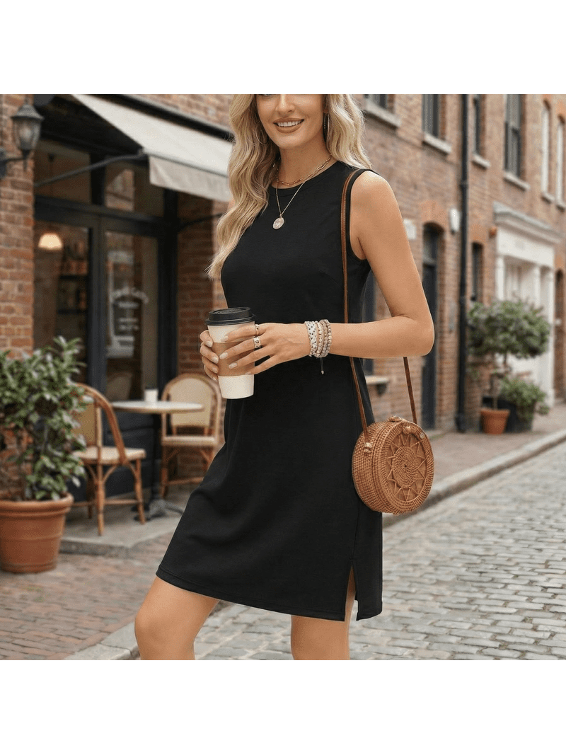 black tank dress casual Somer Womens Summer Dresses Sleeveless Sundresses Tank Dress Casual Fashion Beach Vacation Outfits 2026 Black, Women's, Size: 2XL