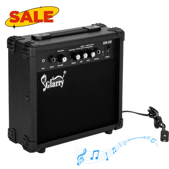 Hassch Electric Bass Amplifier, 20W Bass Amp, Black
