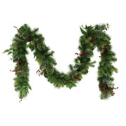 9' x 10" Decorated Christmas Garland with 180 Tips, Green