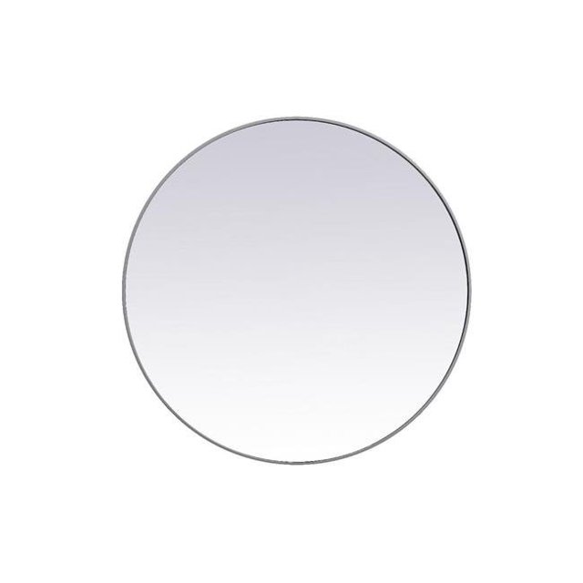 Elégant Décor MR4845GR 45 in. Cadre en Métal Miroir Rond&44; Gris