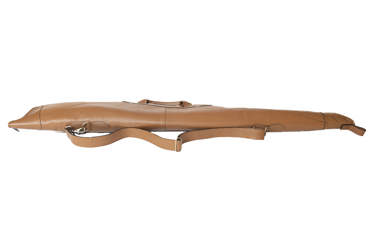 Handcrafted English Genuine Leather 50” Rifle Gun Shotgun Case Bag Tan