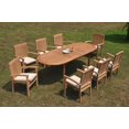 thumbnail image 5 of Grade-A Teak Dining Set: 8 Seater 9 Pc: 94" Oval Table And 8 Wave Stacking Arm Chairs Outdoor Patio WholesaleTeak #51WV2209, 5 of 5