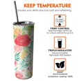 thumbnail image 6 of 20oz Pioneer Flower Skinny Tumblers Stainless Steel Tumbler with Lid and Straw,Vacuum Insulated Double Wall Travel Tumbler Cups with Cleaning Brush for Coffee,Tea, 6 of 6