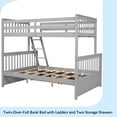 thumbnail image 6 of Twin-Over-Full Bunk Bed with Ladders and Two Storage Drawers(Gray), 6 of 15