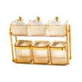 thumbnail image 2 of Contenedor secos, recipientes sellados para almacenar caramelos, bandeja dividida para refrigerios, bandeja para secos para el , Cuadrado Dorado Oro cuadrado, 2 of 8
