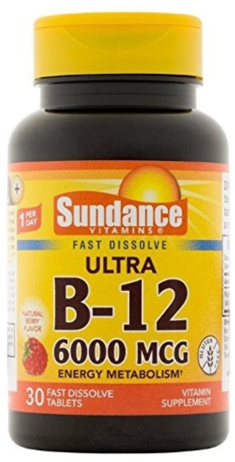 Sundance Vitamins B12 Energy Metabolism Tablets, 6000 mcg, 30 Count