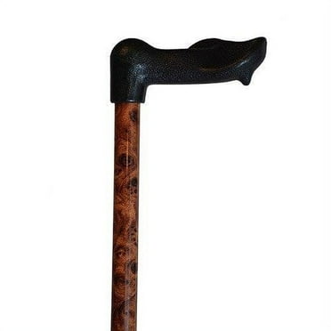 Walking Cane Unisex Adjustable Right Hand Palm Grip Cane 7/8" Bird's Eye Maple Shaft Aluminum