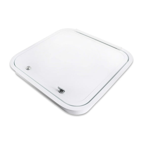 Leisure Coachworks RV Baggage Door 18" Wide X 18" High with Rounded Corners and Thumblocks for RV's- Compartment Access Storage Doors with Top Hinge- Camper Trailer Motor Home