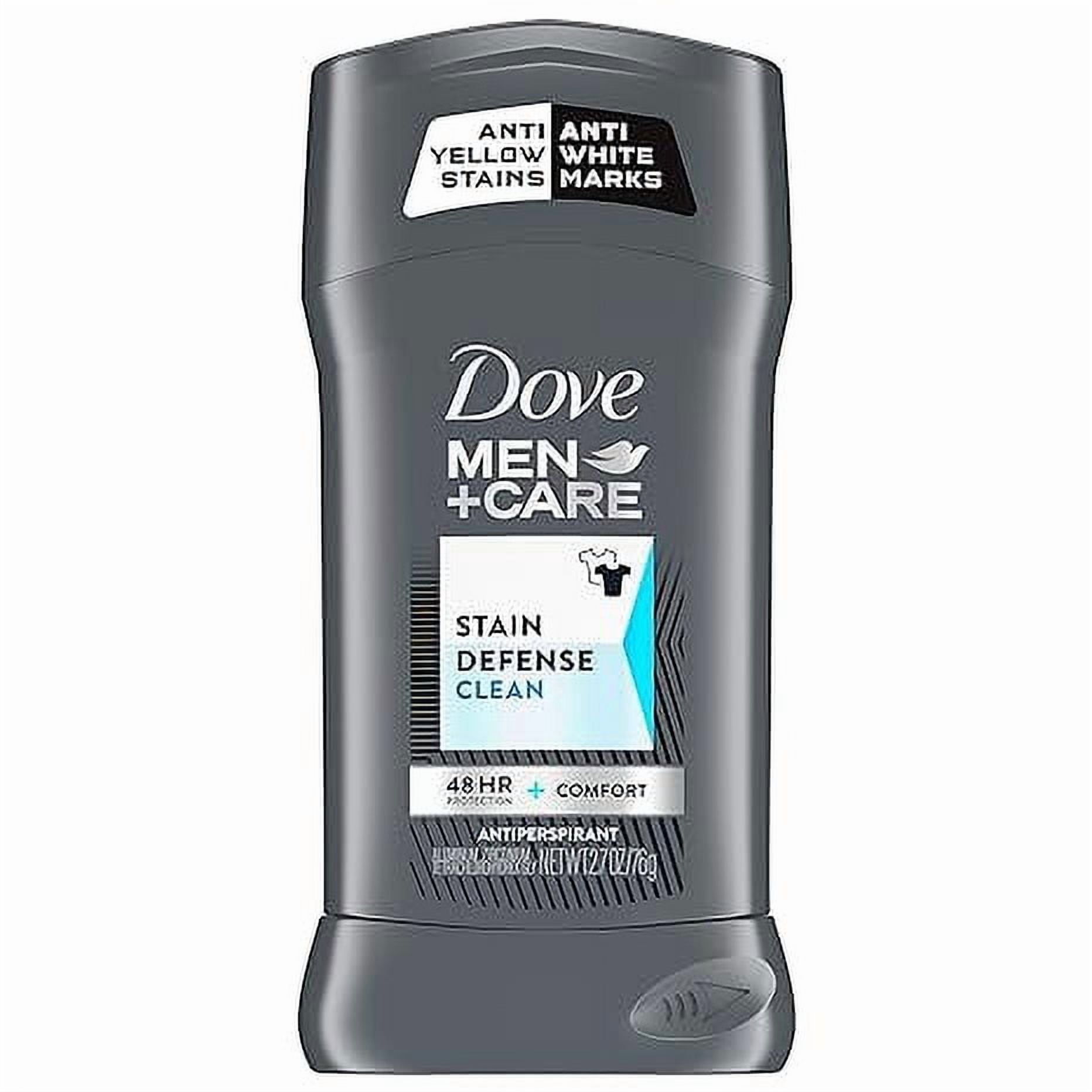 Dove Men+Care Stain Defense Antiperspirant Deodorant Stick Clean, 2.7 Oz, 3 Pack