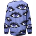thumbnail image 4 of Pompotops Chandails en Molleton Oversize à Col Rond pour Femmes, Manches Longues, Blouse, T-shirt, 4 of 4