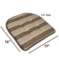thumbnail image 6 of Bradford Striped U-Shaped Memory Foam Chair Pad Chocolate and Beige 4-Pack, 6 of 6