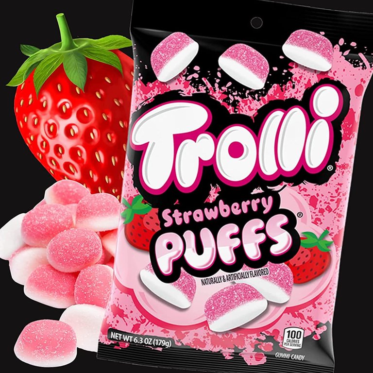  Trolli Strawberry Puffs Gummy Candy, 4.25 Ounce (Pack