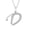 Silver D, variant on Women's Men's Stainless Steel Cubic Zirconia Initial Necklace 26 Letter Birthday Pendant Jewelry Silver P