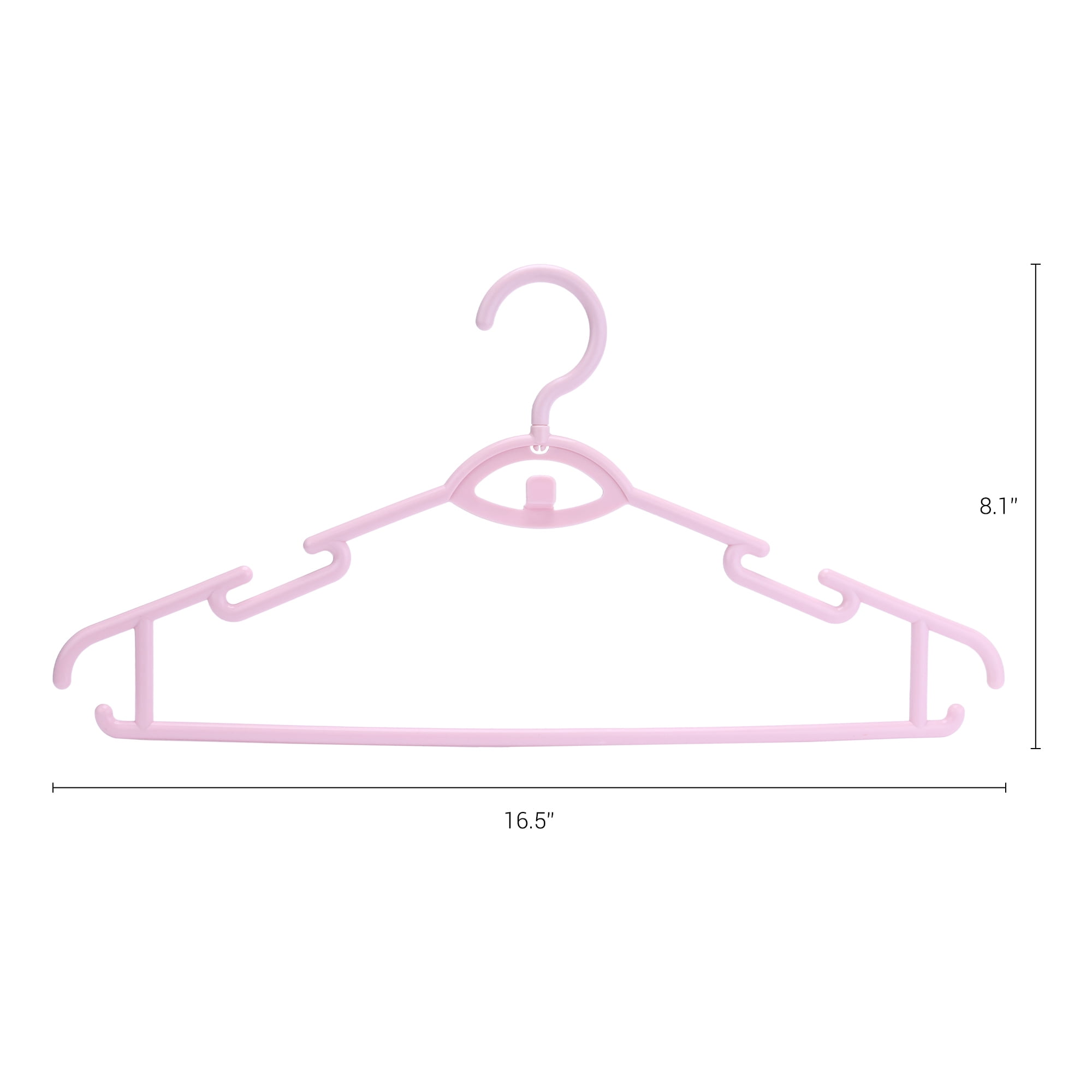 Unique Bargains Plastic Non-Slip Hangers Space Saving Clothes Hangers 30 Packs Pink