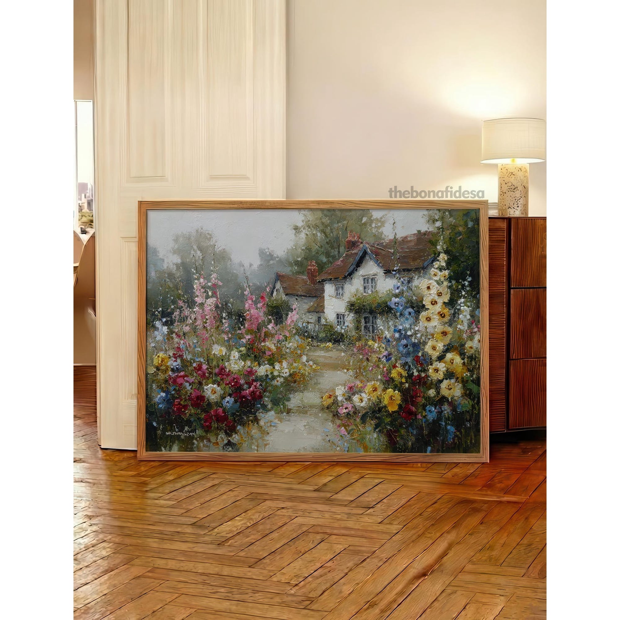 Cottage Garden Spring Landscape Cottagecore Farmhouse Decor