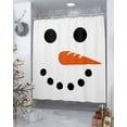 thumbnail image 4 of Christmas Shower Curtain Cute Christmas Snowman Shower Curtains for Bathroom Decor Carrot Christmas Decoration Bath Curtains Sets with Hooks Waterproof, 72x72 in, 4 of 6