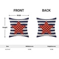 thumbnail image 4 of 4th of July Pillow Covers 16x16 Inch Set of 2 Memorial Day Independence Day Blue Stripe Red Star Decor Throw Pillows American Flag USA Patriotic Outdoor Cushion Cases for Couch Bed Decorations, 4 of 6