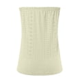 thumbnail image 4 of WEIWEN Womens Tank Tops Summer Casual Backless Strapless Eyelet Bandeau Tube Tanks Off the Shoulder Tops for Women Tunic Shirts Beige, XXXL, 4 of 5