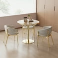 thumbnail image 6 of Round Modern Dining Table 31.5 Inches with Faux Marble Top Bistro Tulip Table for Kitchen Breakfast Nook Small Spaces Sturdy Metal Base Easy Assembly, 6 of 9