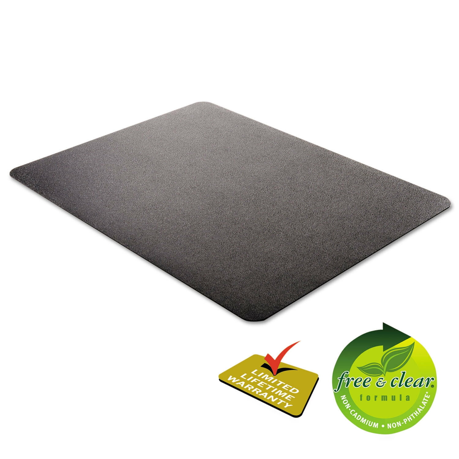 Deflecto EconoMat Anytime Use Chair Mat for Hard Floor 45 x 53 Black CM21242BLK 