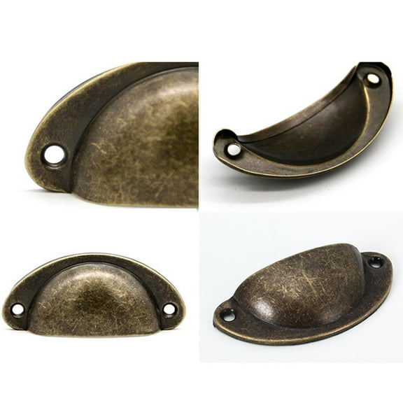 6Pcs Cup Handles Shell Pull Kitchen Cupboard Cabinet Door Furniture Drawer