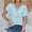 Blue Tops, variant on Women Casual Shirts Simple Solid Color Lace V-Neck Flutter Sleeve Blouse Loose Fit Summer Basic Tee Tops Versatile Dailywear