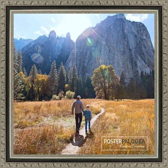 15x15 Distressed/Aged Silver Complete Wood Square Picture Frame with UV Acrylic, Foam Board Backing, & Hardware
